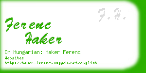 ferenc haker business card